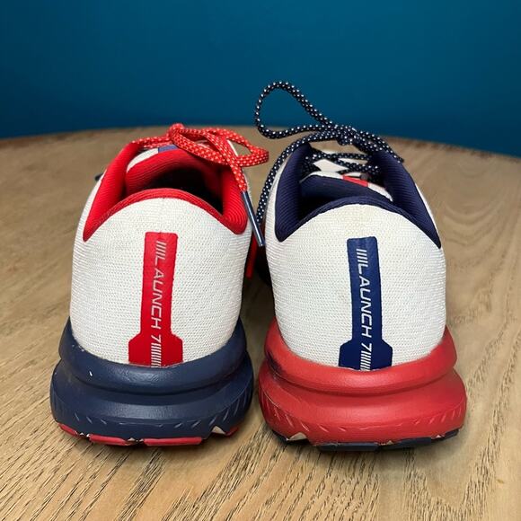 Brooks Running Women's Launch 7 Run USA Stars Stripes Navy Red Sneaker Size 7.5 - Picture 3 of 10